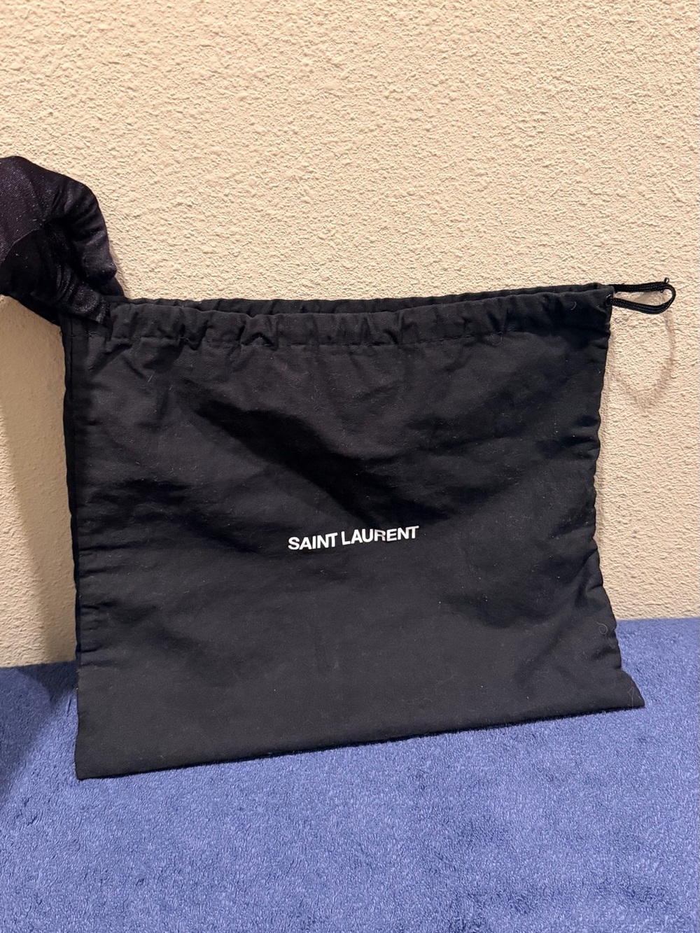 Saint Laurent Medium Size Drawstring Dust Bag Black & White